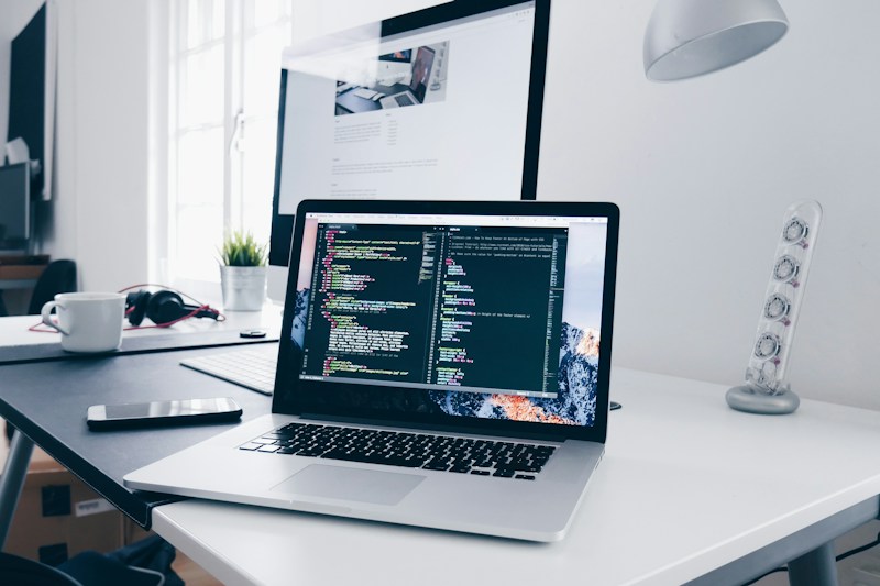 Responsive website work in progress on a computer