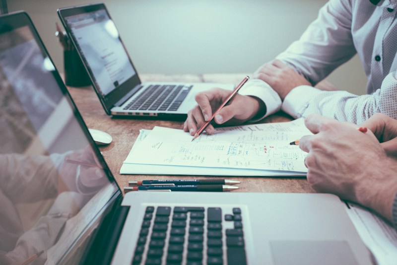 Notes and documents arranged for careful planning